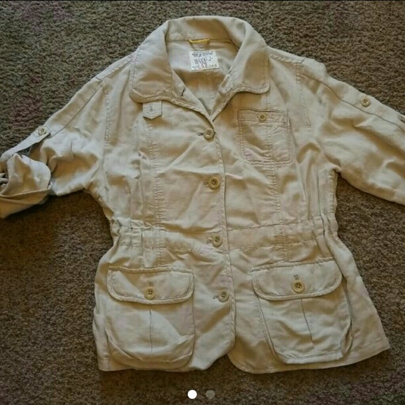 Gap cream military style utility jacket