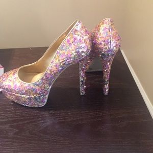 Multi color sparkle Jessica Simpson pumps
