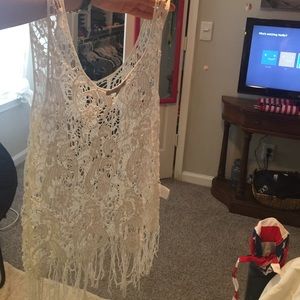Fringy laced tank