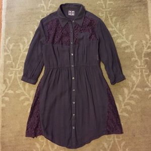 Free People Lace Shirt Dress