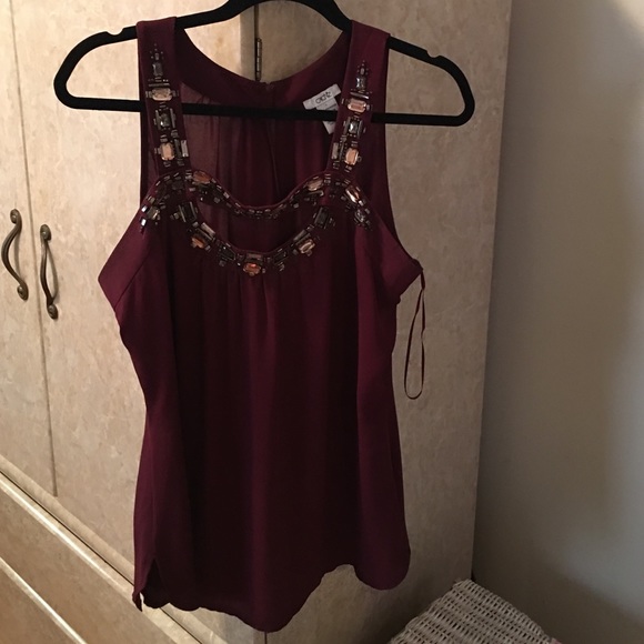 Burgundy top