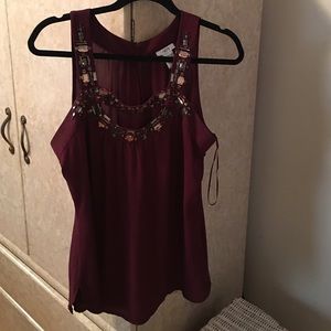 Burgundy top