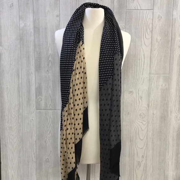NEW Colorblock Polka Dot Scarf - Picture 2 of 3