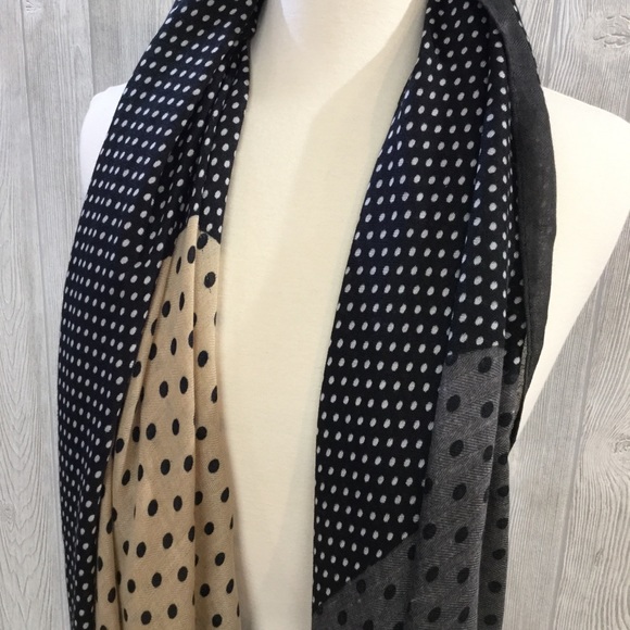 NEW Colorblock Polka Dot Scarf - Picture 3 of 3