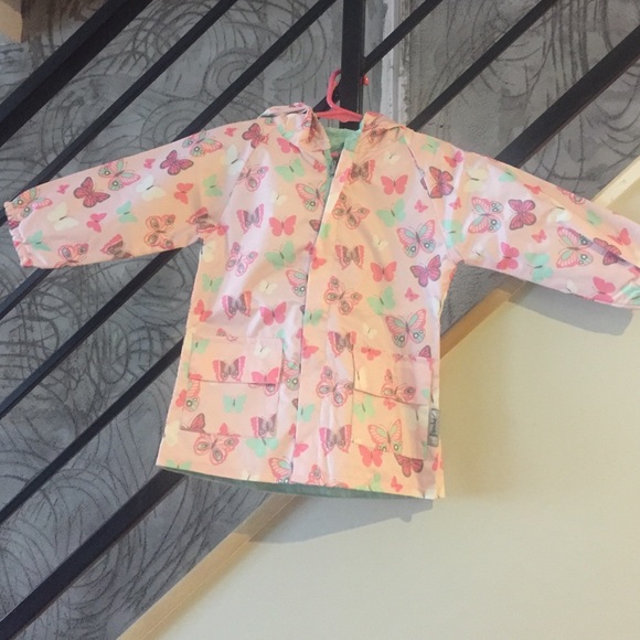 12-18m girls reversible rain coat with hood