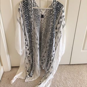 Blue and white cardigan