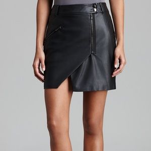 Guess faux-leather motorcycle zip mini skirt