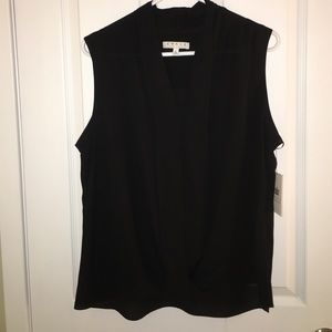 Sleeveless black blouse