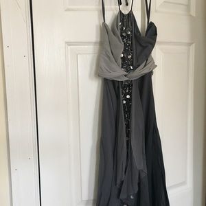 Beaded ombré high low dress