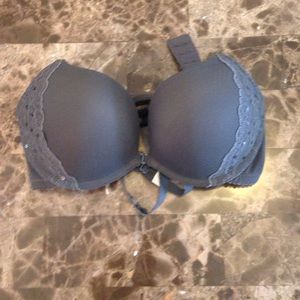 Aerie Gray Sparkle Push Up Bra