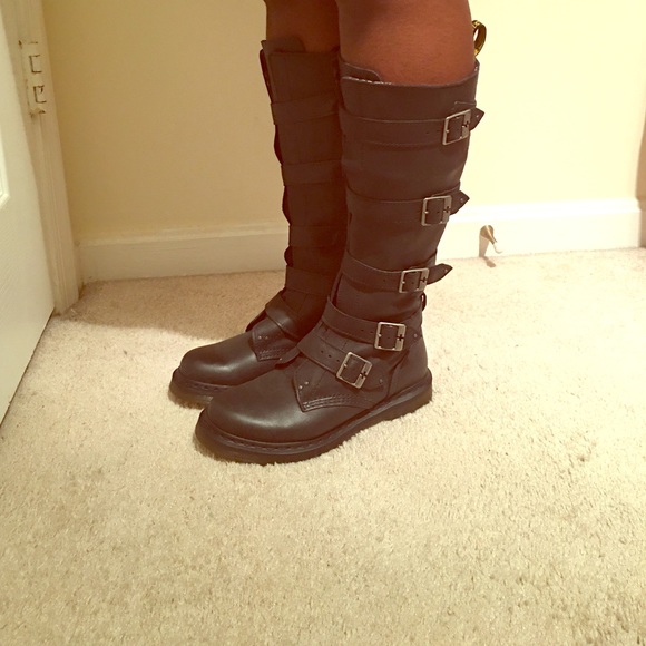 Black combat boots