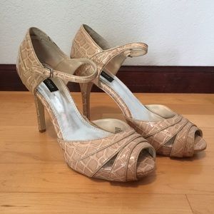 White House Black Market Mock Snake Heels.