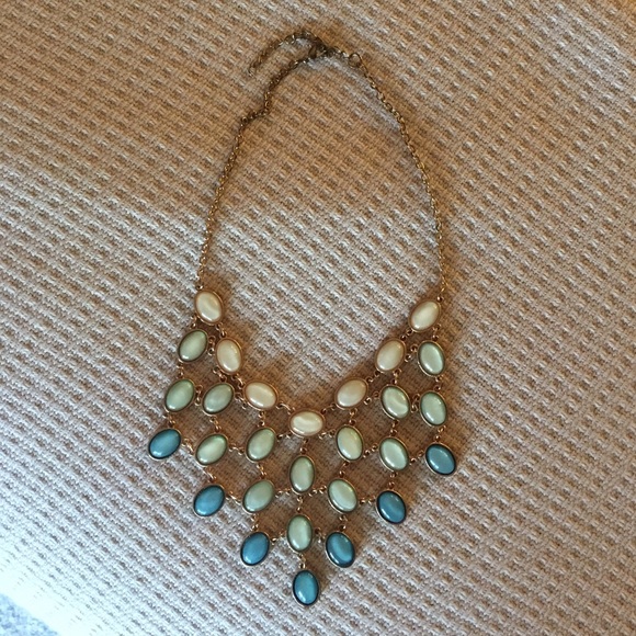 Aqua and gold necklace - Picture 3 of 3