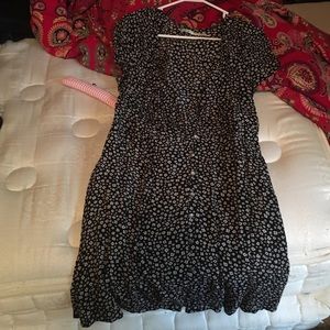 Black and white button front kimchi blue dress