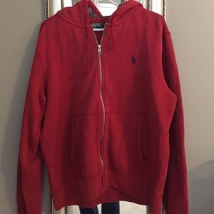 Red Polo zip up hoodie