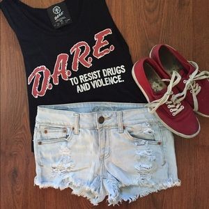 American Eagle Destroyed Jean Shorts