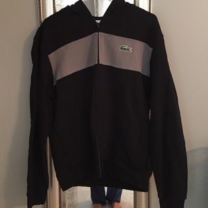 Black/grey Lacoste zip up hoodie