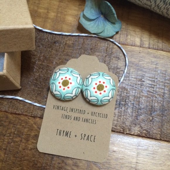 Cute as a Button! Fabric Covered Button Earrings