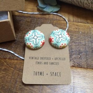 Cute as a Button! Fabric Covered Button Earrings