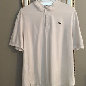 Plain white Lacoste polo t-shirt