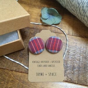 Cute as a Button! Fabric Covered Button Earrings