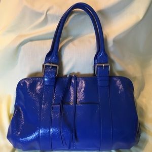 Latico royal blue patent leather purse.