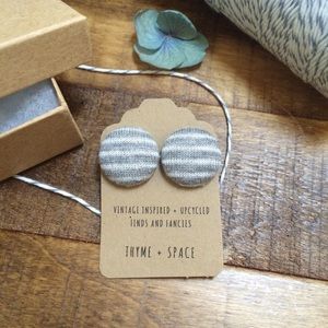 Cute as a Button! Fabric Covered Button Earrings