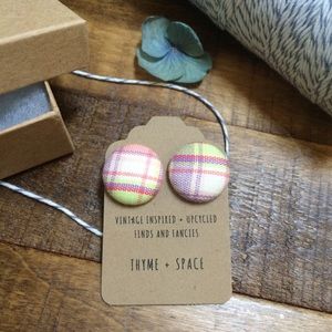 Cute as a Button! Fabric Covered Button Earrings