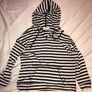 Striped hoodie.