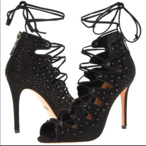 SCHUTZ Arieli size 8 black lace up sandals
