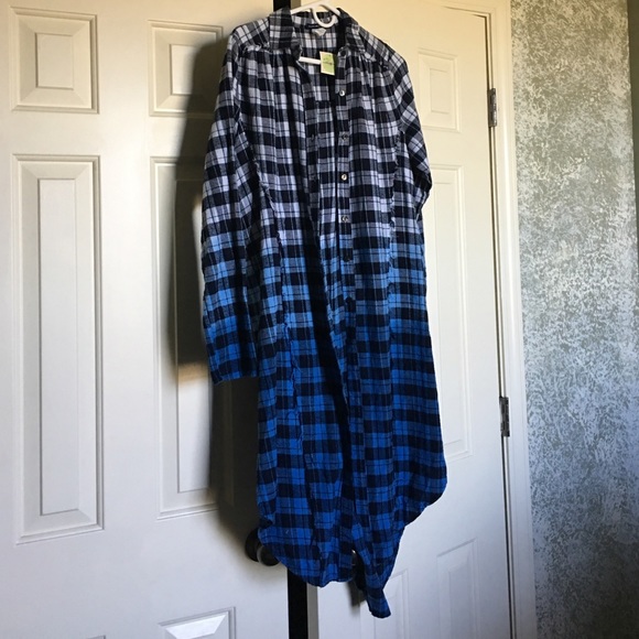 Long Blue Flannel