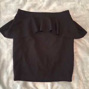 Black peplum skirt
