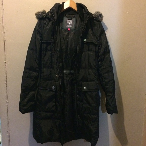Vince Camuto black long puffer jacket
