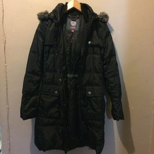 Vince Camuto black long puffer jacket