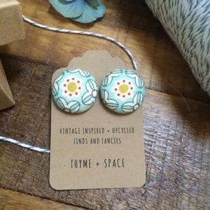Cute as a Button! Fabric Covered Button Earrings