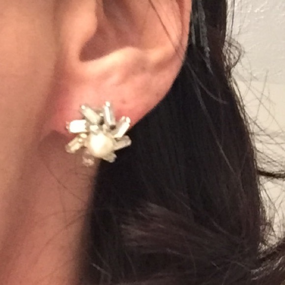 Vintage Pearl & Rhinestone Stud Earrings