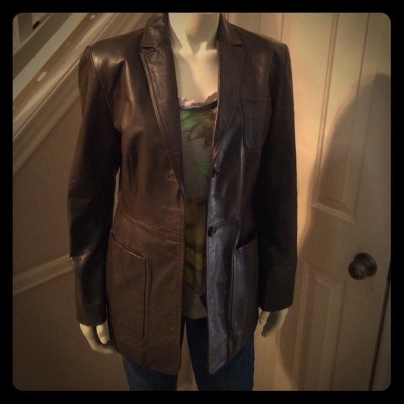 Banana Republic leather blazer