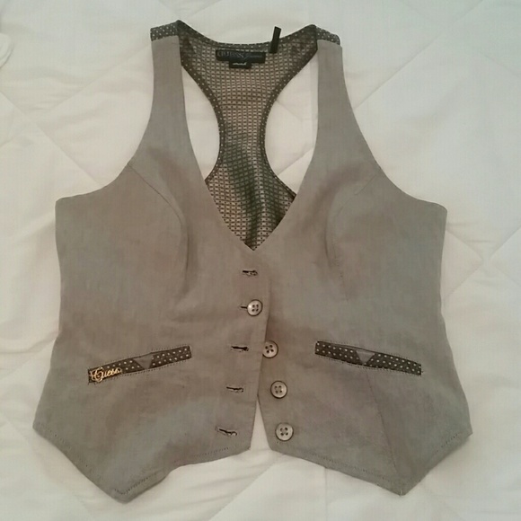 Guess vest and long shorts