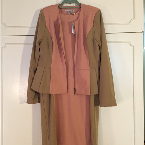 NWT Beige and pink ponte jacket and dress.