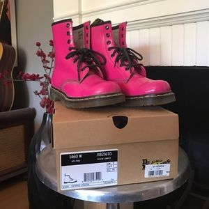 Doc Marten Hot Pink Patent Leather Boots 1460W