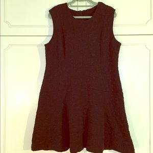 Navy Ann Taylor XL dress jacquard sleeveless swing