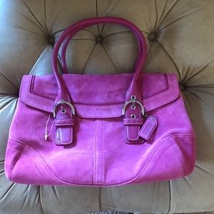 Never used - Coach Pink Suede and Nubuc Purse HTF