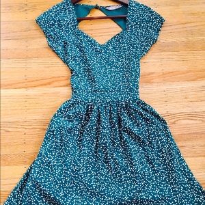 Green Polka Dot Keyhole Dress