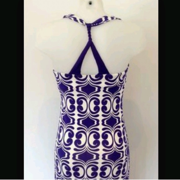 Purple and white print maxi size small petite