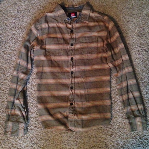 Striped Quicksilver button-down flannel - Picture 1 of 1