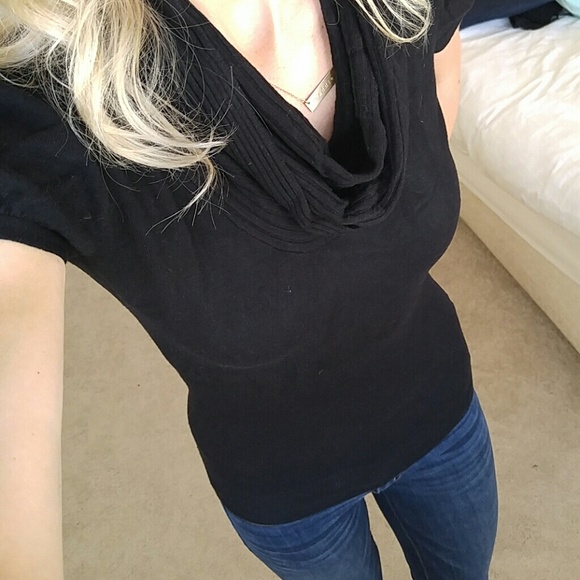 Express short sleeve black sweater