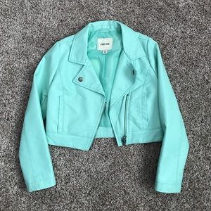 Pleather mint jacket