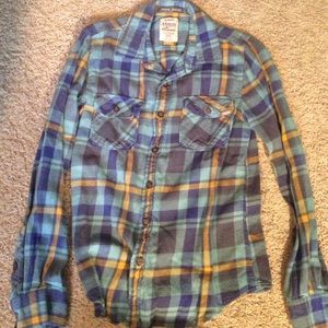 Multi-color button down flannel