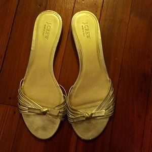 J.Crew gold flats