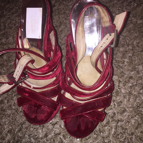 Michael Kors red strappy heels